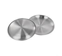 Piatti in acciaio inox per campeggio, 2 pezzi stoviglie rotonde per cucina e pranzo all'aperto (14 x 1 cm)