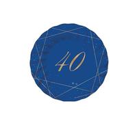 Piatti in Carta 40 Anni Blu Gold Ø 20cm perfetti per il tuo Compleanno