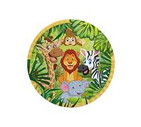 Piatti in Cartoncino Animali della Giungla 24 cm - Conf. 8 pz - Feste Compleanno a Tema