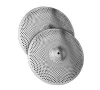 Piatti In Lega Silenziosi Da 2 Pezzi A Basso Volume Piatti Hi-hat Da 13 Pollici Per Set Di Batteria Per Strumenti A Percussione Set di Piatti per Batteria (Color : Silver)