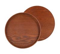 Piatti in Legno, Vassoio Rotondo in Legno Vassoio da Portata in Legno Vassoio Decorativo in Legno Piatto da Portata in Legno per caffè Tè Snack Dessert Antipasto (30 * 30 cm)