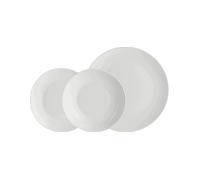 La Porcellana Bianca - Set Tavola da 12 pezzi composto da 4 piatti fondi, 4 piatti piani e 4 piatti frutta, ideale per cene formali e quotidiane. Linea Essenziale