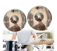 Piatti per batteria, 8 piatti in ottone da 25,4 cm, per percussioni, Splash Crash, Hi-Hat, Jazz per batteria di tutti i livelli (25,4 cm)