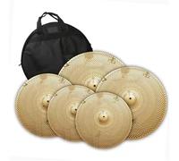 Piatti Per Batteria Acustica Set Di Piatti Muti In Lega Dorata Confezione Da 5 Piatti Silenziosi E Silenziosi A Basso Volume Con Borsa Per Piatti Per Set Di Batteria(A)