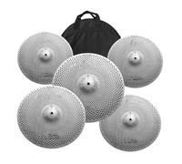 Piatti Per Batteria Musicali Set Di Piatti Quiet 14"High Hats 16"Crash 18"Crash 20"Ride Drum Piatti Per Esercitazioni A Basso Volume Più Una Borsa Per Piatti(D)