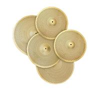 Piatti per Batteria Professionali Piatto A Basso Volume Piatto Muto Hi-hat Da 14"/Crash Da 16"/Crash Da 18"/Piatto Ride Da 20" Piatto Silenzioso (Color : Gold)