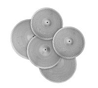 Piatti per Batteria Professionali Piatto A Basso Volume Piatto Muto Hi-hat Da 14"/Crash Da 16"/Crash Da 18"/Piatto Ride Da 20" Piatto Silenzioso (Color : Silver)