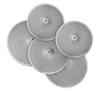 Piatti per Batteria Professionali Set Di Piatti Con Sordina A Basso Volume Fatti A Mano, 14" Hi-Hat/16" Crash/18" Crash/20" Ride Set Di Piatti Per Batteria (Color : Silver)