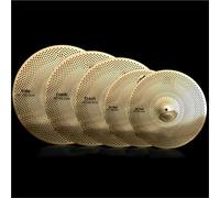 Piatti Per Batteria Set Di Batteria Piatti Silenziosi Piatti Deboli Piatti Sospesi Piatti Dingding Silenziatore Set Di Piatti Wipe 14/16/18/20 Pollici(Gold,5Pcs)