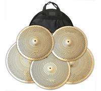 Piatti Per Batteria Set Di Piatti Muti In Lega Dorata Confezione Da 5 Piatti Silenziosi E Silenziosi A Basso Volume Con Borsa Per Piatti Per Set Di Batteria(B)