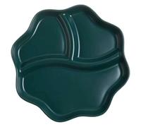 Piatti Piani Divisi, Piatti da Pranzo Ceramica, Piatti da portata divisi, piatto for il controllo della dieta, porzione in ceramica(Dark Green)