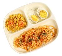 Piatti Piani Divisi, Piatti da Pranzo Ceramica, Piatto da portata diviso, vassoio in porcellana con divisorio a 3 scomparti(Yellow)