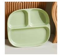 Piatti Piani Divisi, Piatti da Pranzo Ceramica, Piatto da portata diviso, vassoio in porcellana con divisorio a 3 scomparti(Green)
