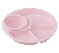Piatti Piani Divisi, Piatti da Pranzo Ceramica, Vassoio rotondo in ceramica diviso for pasta/frutta/insalata, vassoio a scomparti(Pink)