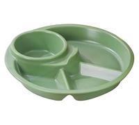 Piatti Piani Divisi, Piatti da Pranzo Ceramica, Vassoio rotondo in ceramica diviso for pasta/frutta/insalata, vassoio a scomparti(Green)