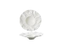 Piatti piani Impilabili Piatto da pranzo in ceramica Bacinelle for zuppa opaca Stoviglie for la casa creativa Insalatiera a forma irregolare Snack Piatto da dessert Piatto di Tagliatelle(White 26.5cm)