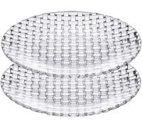 Piatti piani in vetro da 6inch, piatti in cristallo, piatto da dessert, set di piatti per snack e frutta, tavolo per matrimoni, vacanze, decorativi (8inch, 2pcs)