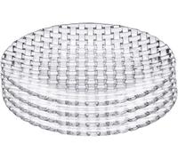 Piatti piani in vetro da 6inch, piatti in cristallo, piatto da dessert, set di piatti per snack e frutta, tavolo per matrimoni, vacanze, decorativi (8inch, 4pcs)