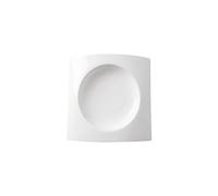 Piatti Piani Moderni Stoviglie occidentali, piatto freddo creativo quadrato, basso, antipasto rotondo, ceramica, ristorante, bianco puro, speciale Piatti Piani Impilabili