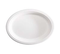 Piatti Piani Ovali Bio Polpa di Cellulosa 32x25 cm 50 pz - Vassoi Compostabili