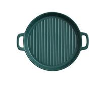Piatti piani piccoli vassoio binaurale da forno, vassoio per pizza, vassoio rotondo (colore: 1) (2)