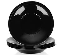 Piatti piani profondi in vetro, neri, 21,5 cm, 400 ml, 6 pezzi.