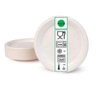 Piatti Piani Tondi Pizza Big 32,5 cm Piatto carta bianco bagassa biodegradabile