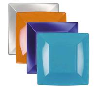 25 Piatti quadrati piccoli lavabili per microonde mango 18x18 cm
