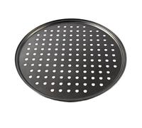 Piatti Pizza 24.5/26/28/32 centimetri In Acciaio Al Carbonio antiaderente Pizza Teglia Stampo Bakeware Piatto Piatto Profondo Strumenti Vassoio Rotondo Vassoio Pan di Cottura grandi(24.5cm with hole)