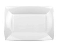 Piatti Plastica Nice Rettangolari Grandi PP 345x230mm cfz 6pz (Bianco)