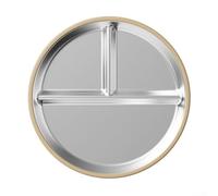 Piatti portatili per bambini in acciaio inox con base a ventosa, facili da pulire e rispettosi dell'ambiente, colore: cachi