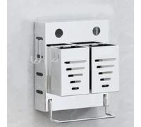 piatti, Portautensili da parete con ganci, contenitore for coltelli, scolaposate for cucina e sala da pranzo(Silver)