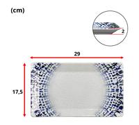 Piatti Rettangolari Kimy Porcellana Bianca Alchimia Blu Decorati Fantasia Mare