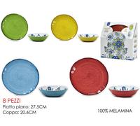 PIATTI SET 8 PZ MELAMINA MIX ART.758605