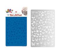 Piatti Stampaggio Delle Unghie Modello Farfalla Modello Unghie Fiori Stencil Stamp Decorazione Strumento D'arte Per I Fiori Salone Piatti Timbria Per Chiodo A Farfalla Immagini Manicure