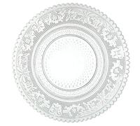 Piattini da frutta in Vetro Imperiale decoro a rilievo, set 6 pezzi diametro 15,5x h 2 cm trasparente