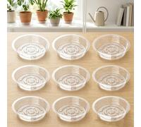 Piattini in plastica per trasparente cristallo per vasi piante 1024 misure 6/8