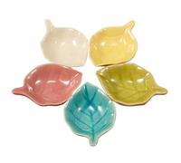 Piattino cinese in ceramica con glassa crackle e ghiaccio - 3 misure, tradizionale piatto for salsa di soia cotto ad alta temperatura for hot pot e sushi(8.5cm 5 pcs set)