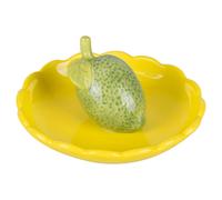 Piattino decorativo tondo in ceramica, design limone, Fruit Life