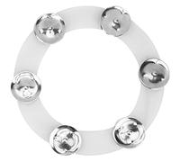 Piattino hi-hat per batteria, accessorio di percussione con cimbalo in acciaio inox e campanellino, dotato di un robusto supporto in gomma, per esaltare il suono brillante e nitido (Argento)