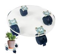Piattino per con ruote, base ruota per, supporto a rotelle con ruote base vaso con ruote, rulli per fioriera rotondi robusti da 143 libbre per esterni, supporto per vaso di fiori in acry