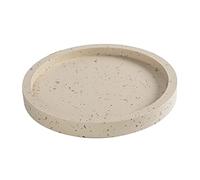 Piattino per piante effetto cemento, vassoio per piante senza fori, sottovaso per piante, vassoio per vasi da fiori, per piante da interno e da giardino, piattino rotondo in plastica (colore: beige