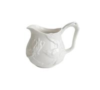 piattino per sugo Brocca for latte e caffè in ceramica con foglia in rilievo europea, manico, retrò, salsiera Salsiere