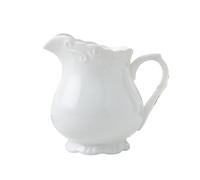 piattino per sugo Brocca for latte in ceramica bianca goffrata da 1000 ml, salsiera for cucina, ristorante, hotel Salsiere