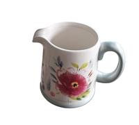 piattino per sugo Piccola brocca for latte in ceramica con fiori dipinti a mano e salsiera manico Salsiere