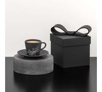 Villeroy & Boch Manufacture Rock - Mickey Mouse - Piattino per tazzina, nero, lavabile in lavastoviglie e utilizzabile nel microonde, effetto ardesia con disegni di Disney Topolino
