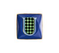 PIATTINO QUADRATO 15253 HOLIDAY ALPHABET U VERSACE 403701 BLUE ROSENTHAL