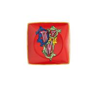PIATTINO QUADRATO 15253 HOLIDAY ALPHABET V VERSACE 403702 RED ROSENTHAL