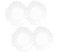 Piatto a Conchiglia per Frutta e Snack 4 Pezzi in Bianca | Uso Versatile, Lavabile in Lavastoviglie, Adatto a Buffet e Banchetti, Regalo Pronto per Panettieri e Ristoratori