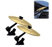 Piatto a tamburo per bocchetta dell'aria dell'auto, divertente gadget musicale per conducenti e batteristi, facile installazione e robusto, adatto a tutti i tipi di veicoli (oro, 2 pezzi)